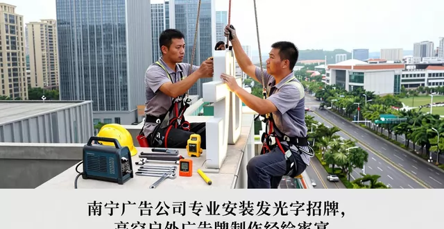 南宁广告公司专业安装发光字招牌，高空户外广告牌制作经验丰富