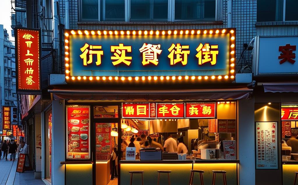 南宁门店主招牌与外挑侧招夜间效果