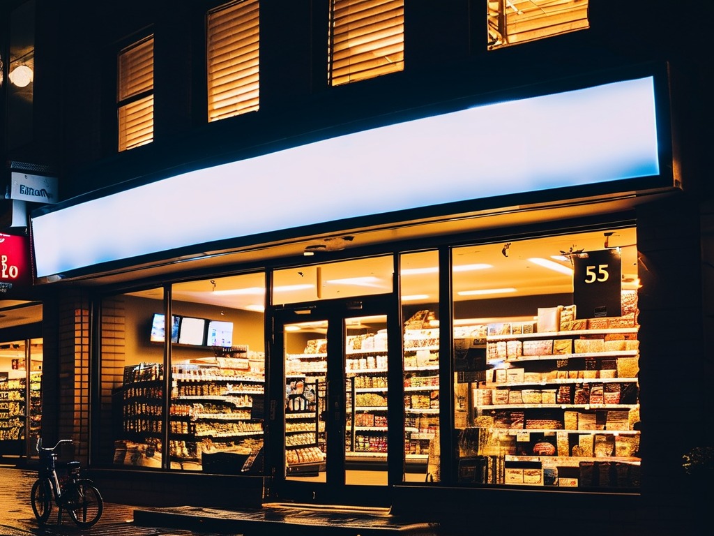 南宁超市便利店门头怎么做-灯箱亮度、字大小、动线与夜间识别-恒兴广告